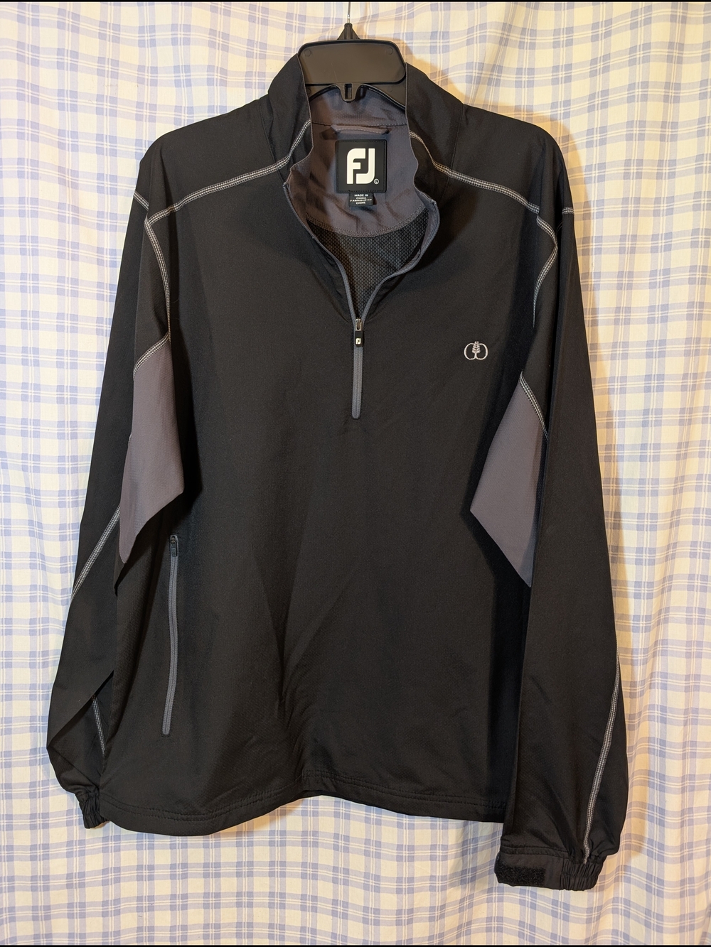 FootJoy Black and Gray Men’s Quarter-Zip Windbreaker
